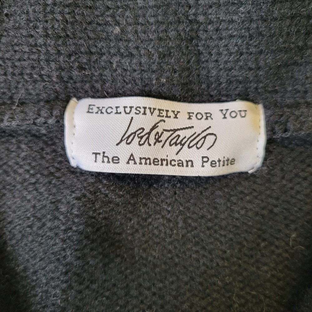 Lord & Taylor American Petite Medium Wool Cardigan Shawl Collar Button Front - Picture 4 of 8